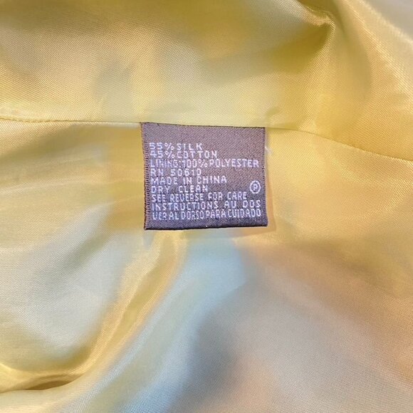 Vintage Kasper 55% Silk Brocade  Mango Structured Coat Size 14 Gray & Green - Picture 5 of 10